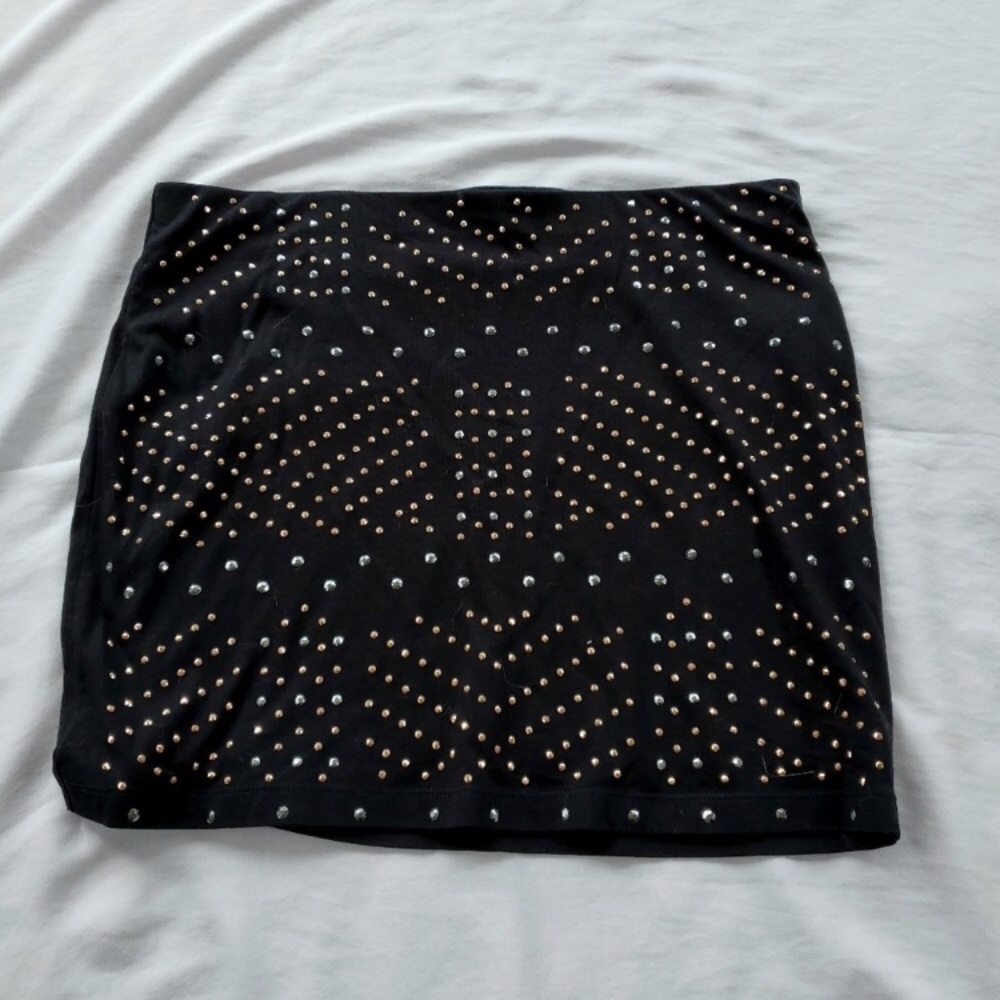 Black express bodycon rhinestone skirt